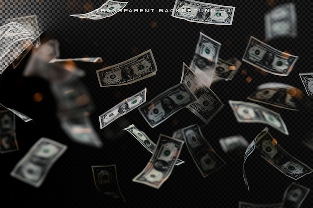 Dollar explosion transparent background