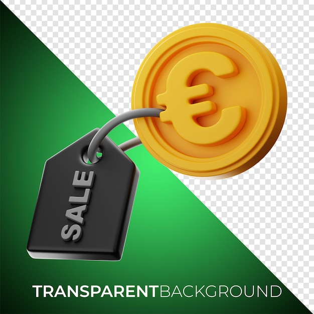 Dollar Finance coin price tag Icon 3D Rendering on isolated background PNG