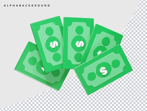 Dollar icon 3d render illustration