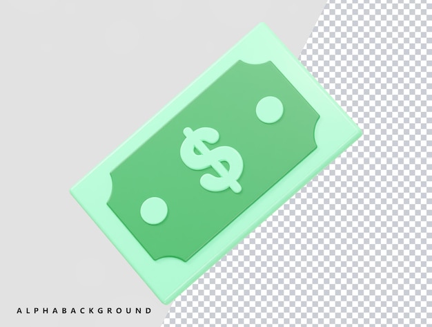 Dollar icon 3d render transparent psd element