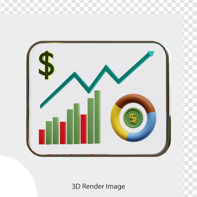 dollar rising financial chart 3d illustration