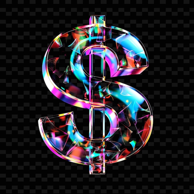 a dollar sign with a rainbow on it