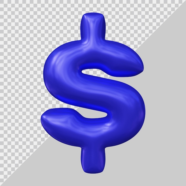 Dollar symbol in 3d render