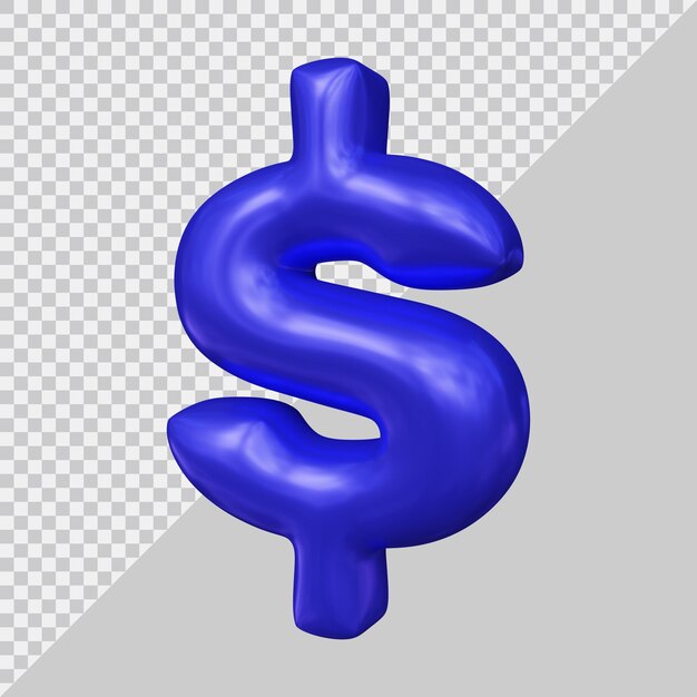 Dollar symbol in 3d render