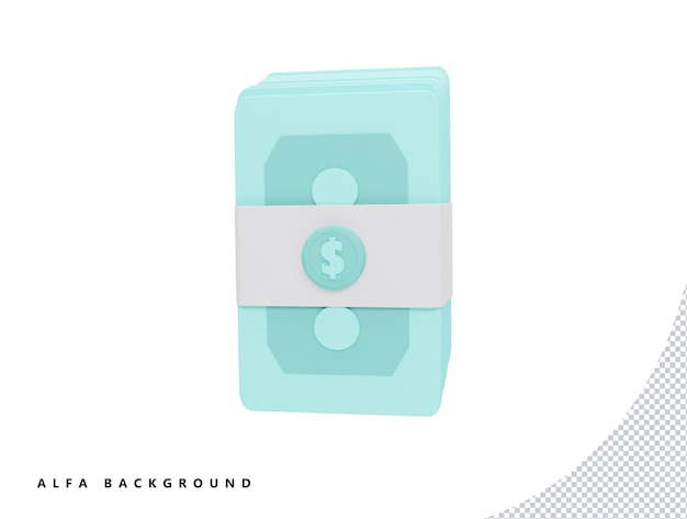 Dollar with 3d vector icon cartoon minimal style