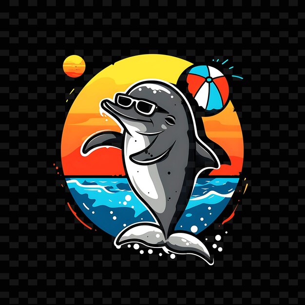 PSD a dolphin with a ball in the background