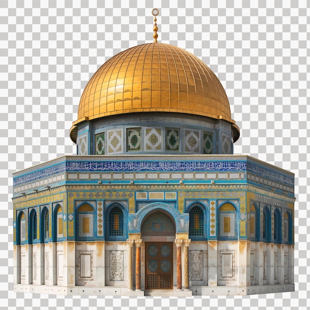 PSD dome of rock mosque isolated on transparent background