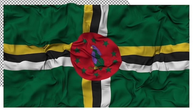 Dominica Flag Waving Cloth Bump Texture Background 3D Rendering