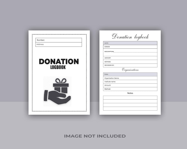 PSD donation tracker logbook low content kdp interior design template