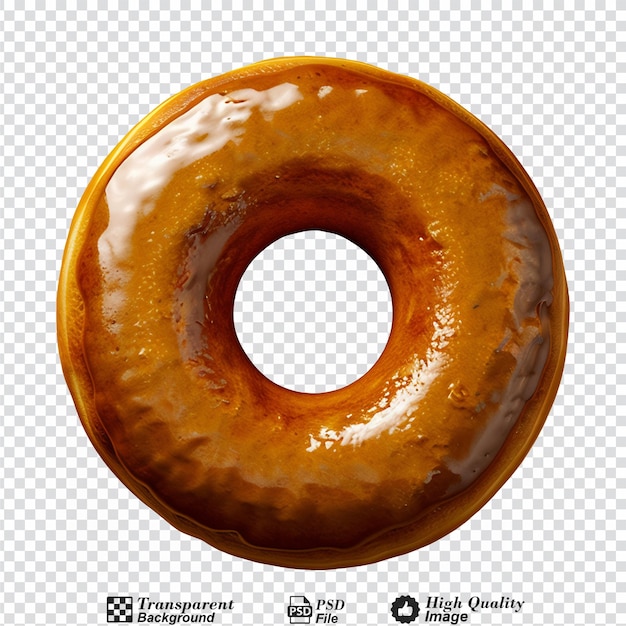 Donut rendering top view isolated on transparent background