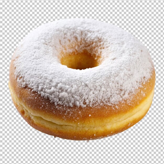 PSD donut that has a lot of powdered sugar