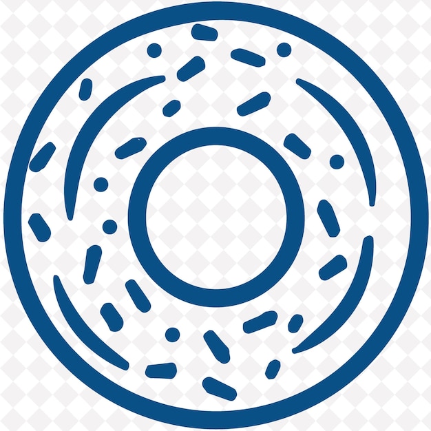 PSD a donut with a blue circle on it is on a checkered background