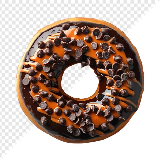 PSD a donut with chocolate and chocolate sprinkles on a white background