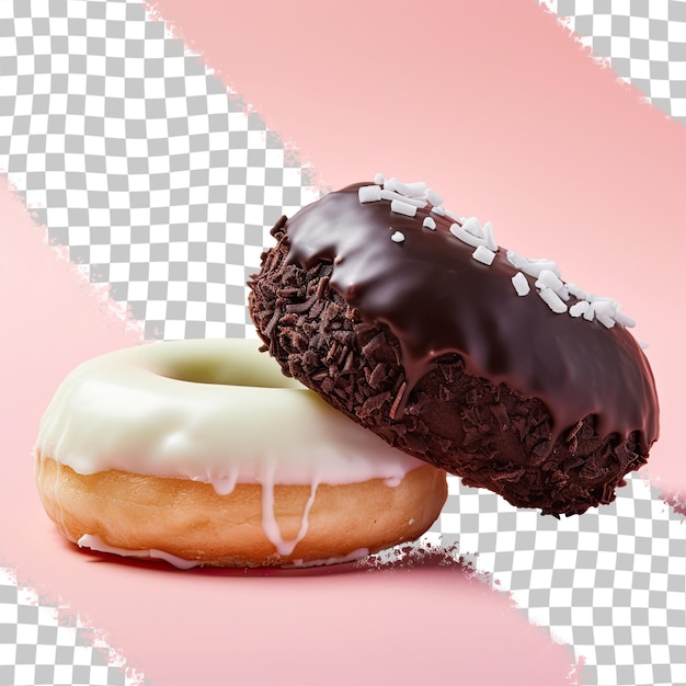 Donut with chocolate and coconut topping