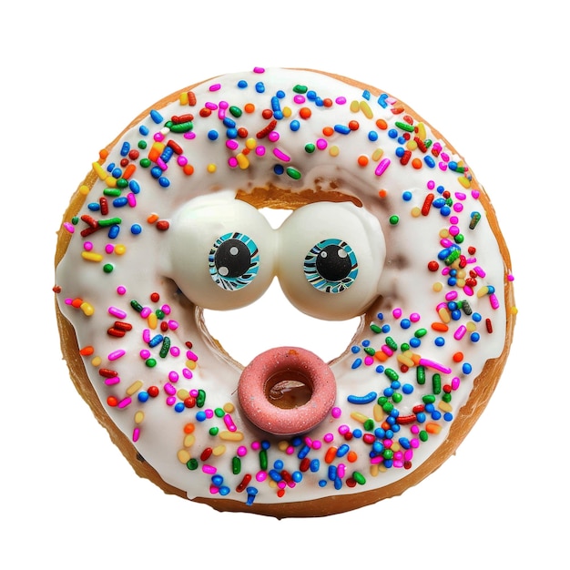 PSD a donut with eyes that say eyes and eyes