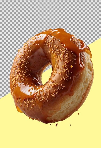 a donut with a hole in the middle and a square of the background