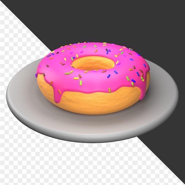 a donut with pink icing and sprinkles on it