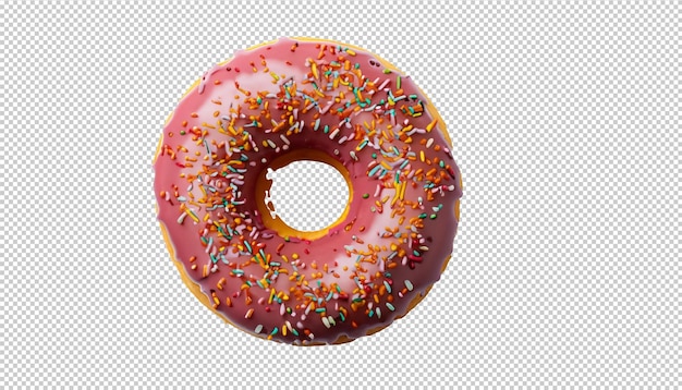 Donut With Sprinkle On Transparent Background