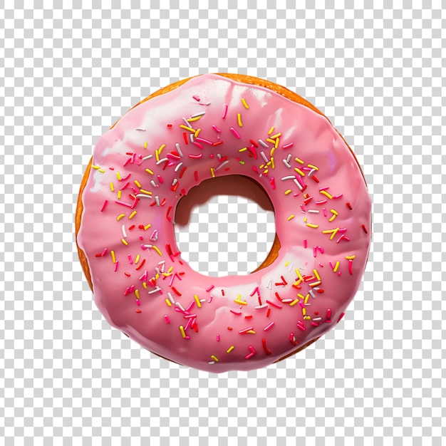 PSD a donut with sprinkles on it on a transparent background