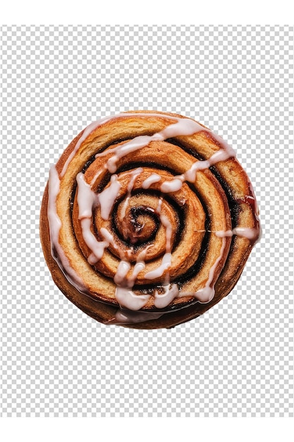 PSD a donut with white icing and a brown swirl