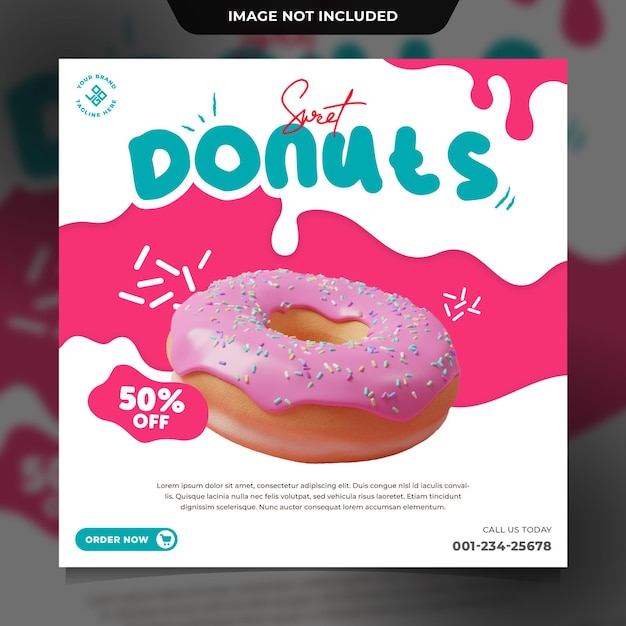 Donuts instagram social media post template