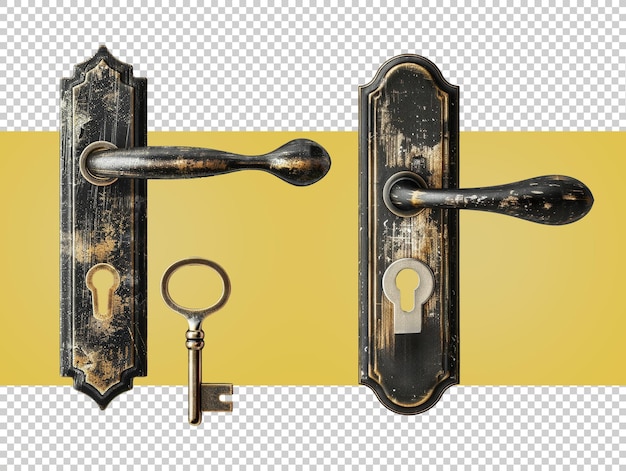 PSD door handles with transparent background