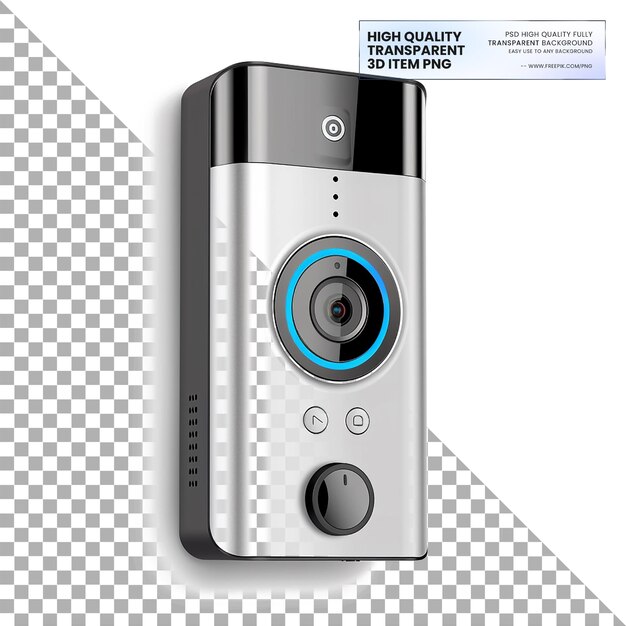 PSD a doorbell camera with motion detection on transparent background