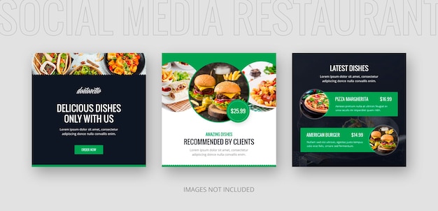 Dortoretto restaurant social media instagram post template