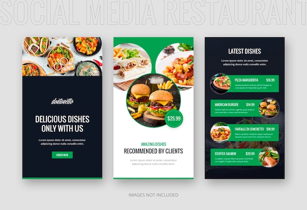 PSD dortoretto restaurant social media instagram stroy template