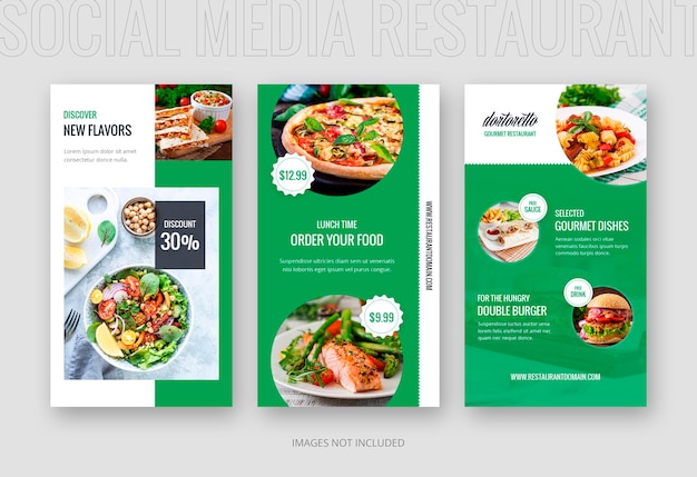 PSD dortoretto restaurant social media instagram stroy template