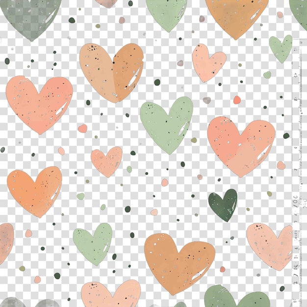 PSD dot pattern with hearts glitter fancy dusty rose sage green and warm taupe illustration for kids