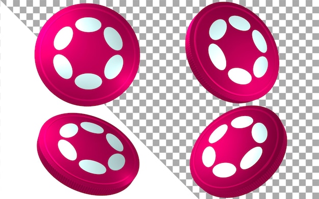 DOT polkadot 3d render illustration coin token cryptocurrency