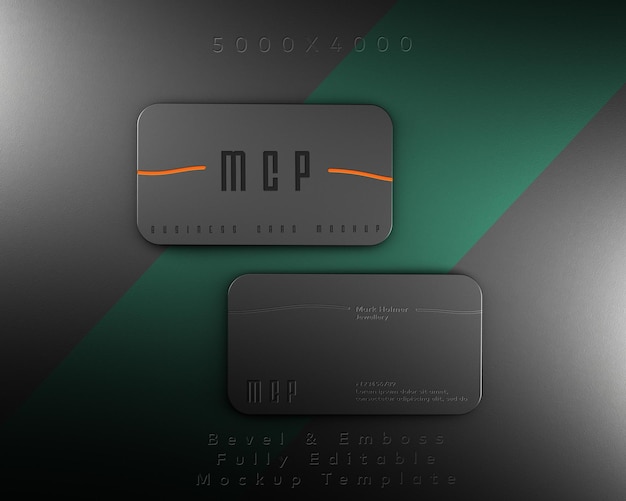 Double Black Business Card Mockup Template With Different Selectable Card Colors Top View