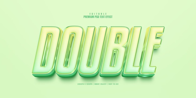 Double editable premium psd text effect