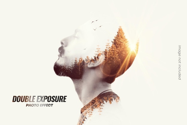 Double exposure photo effect template