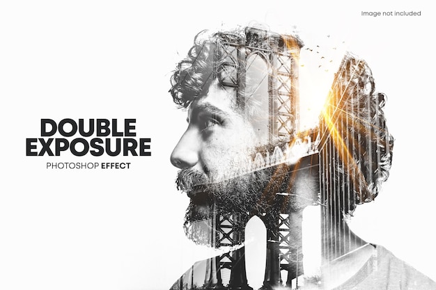 Double exposure photo effect template