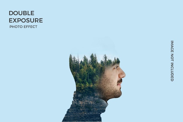 Double exposure photo effect template