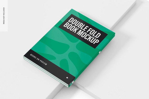 Double Fold Book Mockup, Perspective