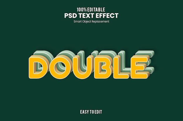 Double  Multiple Color Smooth and Fun 3D Text Effect