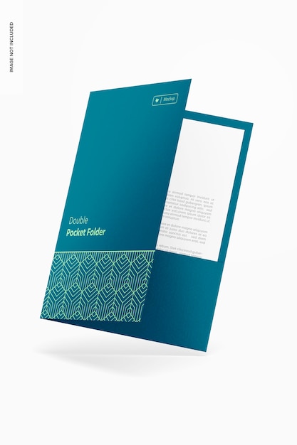 Double Pocket Folder Mockup, Leaned