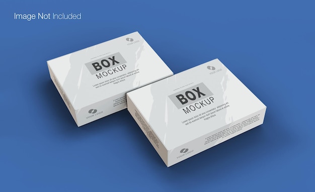 Double realistic close up on box mockup design isolated render