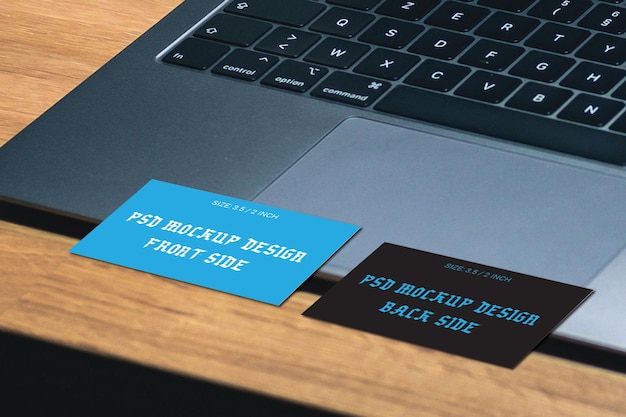 Double Sided business card and thank you card PSD mockup file