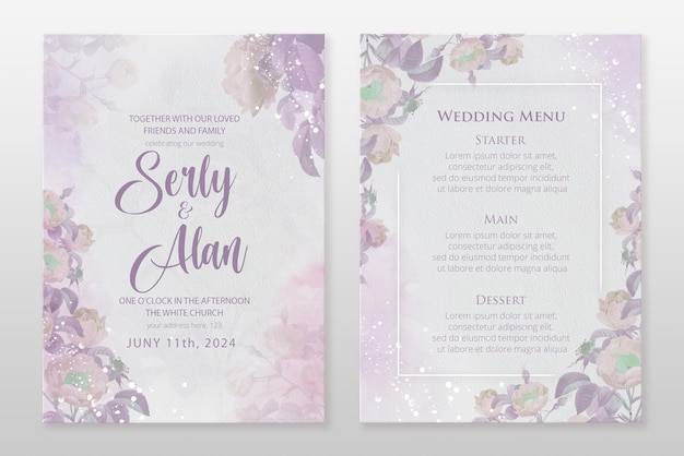 Double sided wedding invitation template