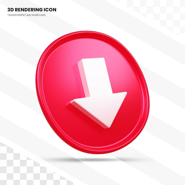 down arrow 3d rendering icon