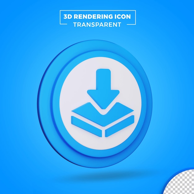 Download 3d Icon Or Social Media 3d Download Icon Rendering Transparent