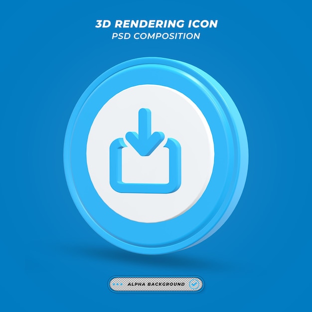 Download icon in 3d rendering