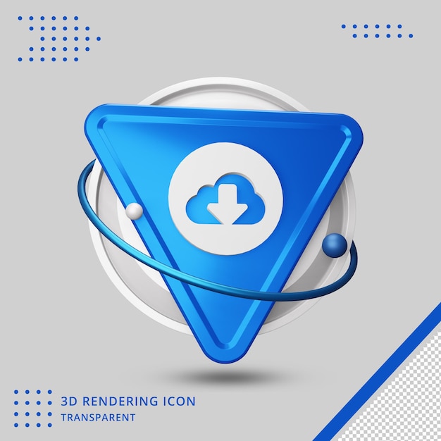 Download icon in 3d rendering 