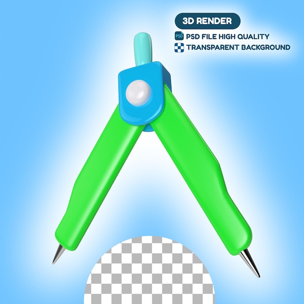 Drafting Compass 3D Illustration Icon