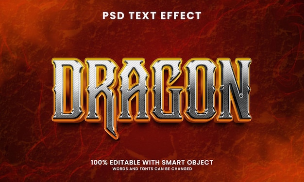 Dragon 3d text effect template