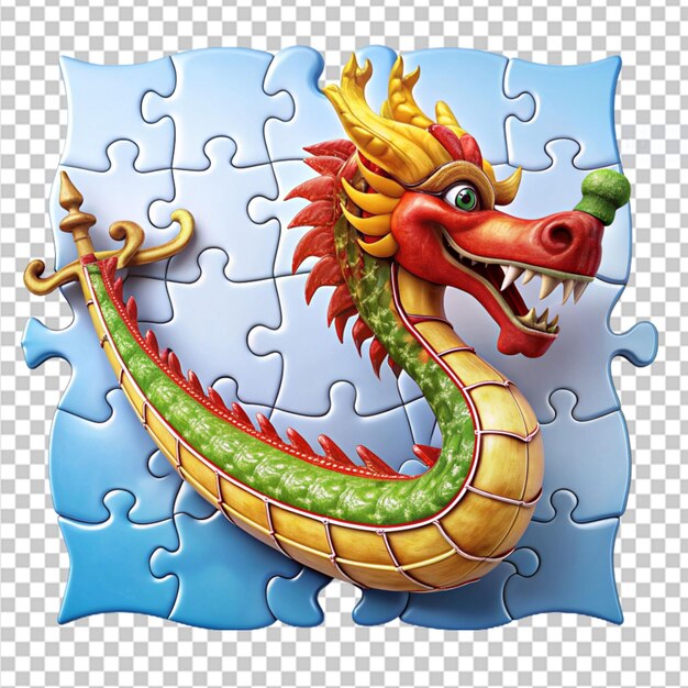 dragon boat challenge puzzle piece on transparent background